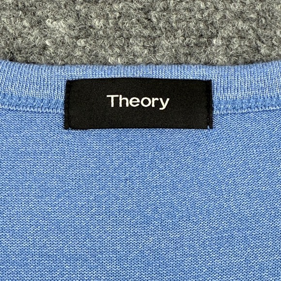Theory T Shirt XXL Light Blue Henley Style Short‎ Sleeve Casual 1/4 Button Men's - Picture 3 of 8
